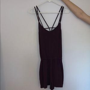 Purple strappy romper